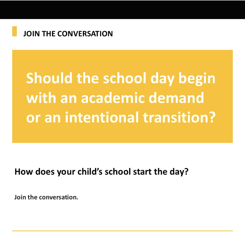 Should the school day begin with an academic demand or an intentional transition?